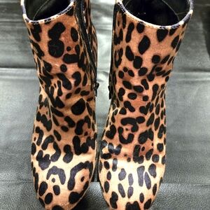 Leopard Print Ankle Boots